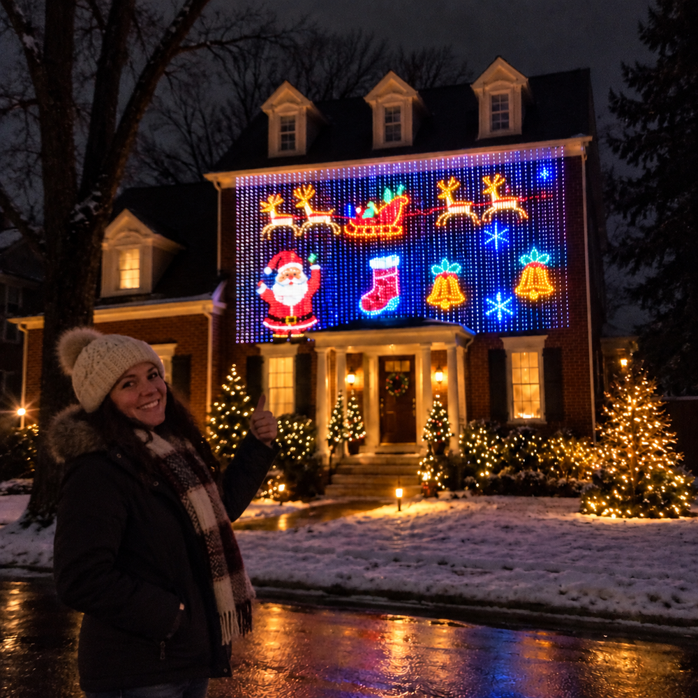 Kairven Animated Christmas Curtain Lights